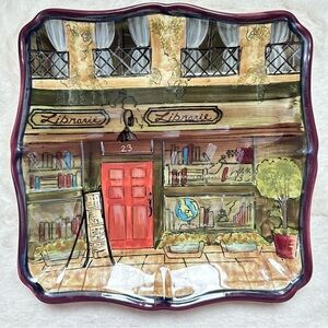 Kate McCrostie “Librarie”  8.5" Ceramic Square Plate